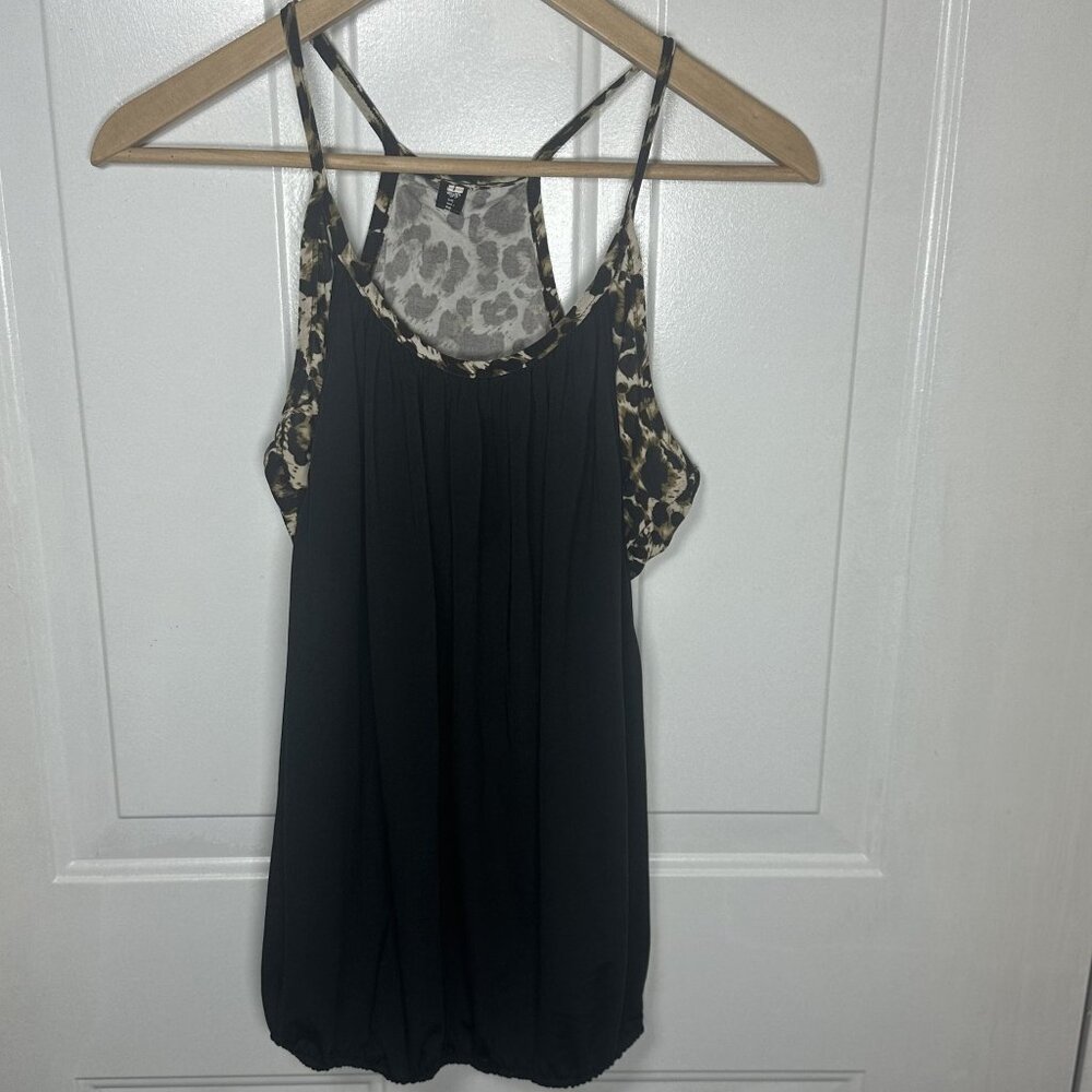Black & Leopard Tank in Size Large With Leopard Print Crop, One Piece‎